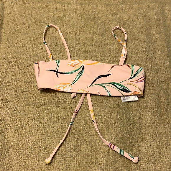 NWT O’Neill Peach Floral Bikini Top ~sz 6 with Mikoh kids xl green bottoms - Picture 2 of 4